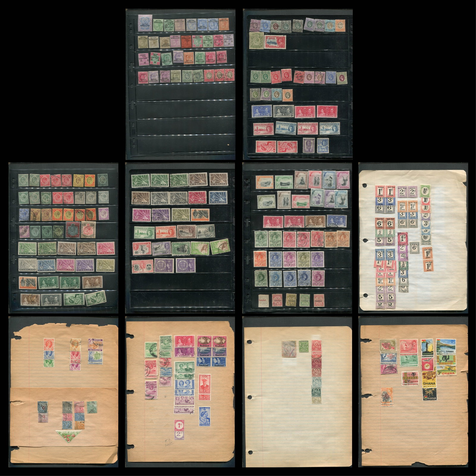 British Africa 1889 - 1953, a MH and used selection, which includes Nyasaland 1908 - 1953, (1 of 10)