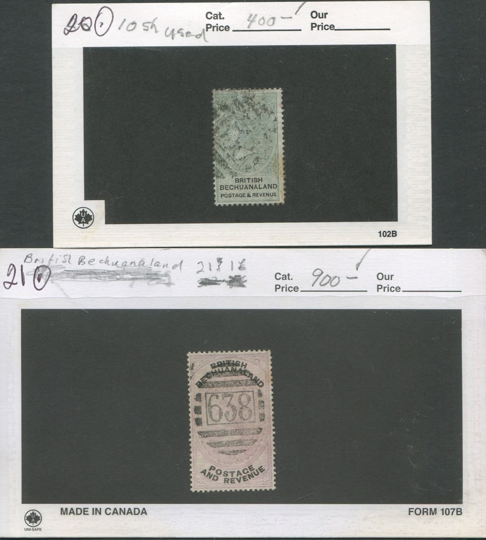 British Bechuanaland 2 used stamps, Cat $1300.00 (1 of 1)