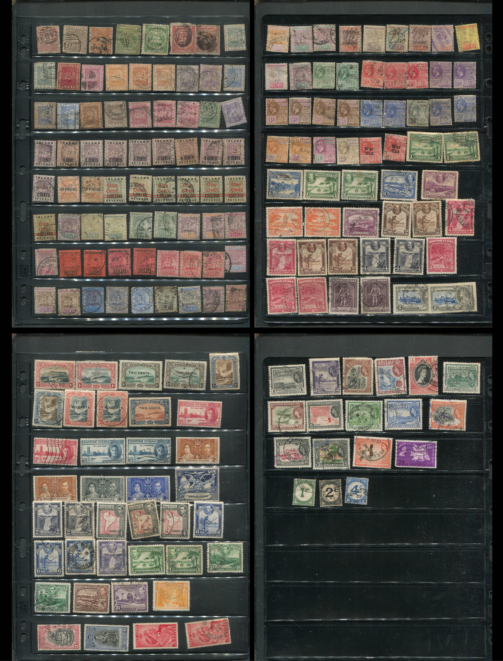 British Guiana 1860 - 1954 #20 /#265 a MH and used selection on two double sided stocksheets, Scott (1 of 5)