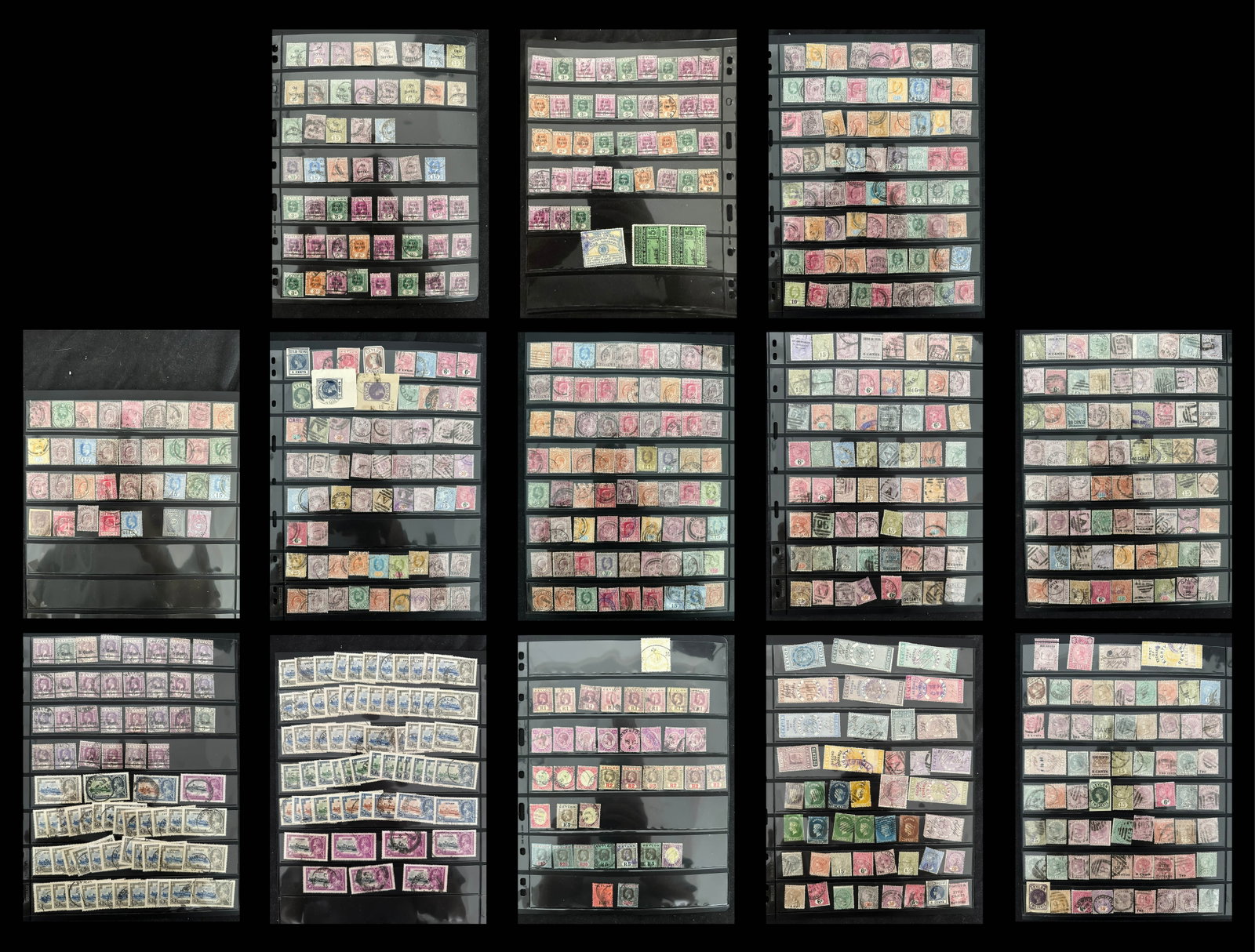 Ceylon 1868 - 1935, a mainly used accumulation on seven doubled side stocksheets, includes a small (1 of 4)