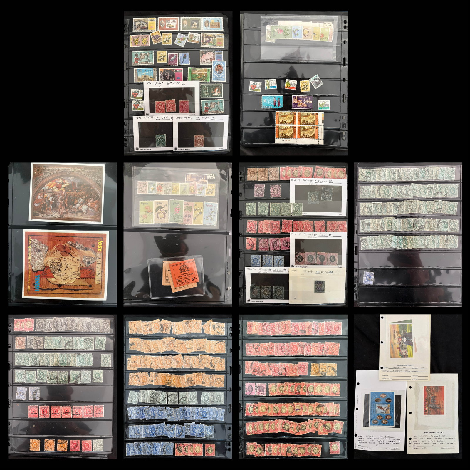 East Africa and Uganda 1903 -1919 #2 / #62, a MNH /MH and used selection on stocksheets and loose, (1 of 6)