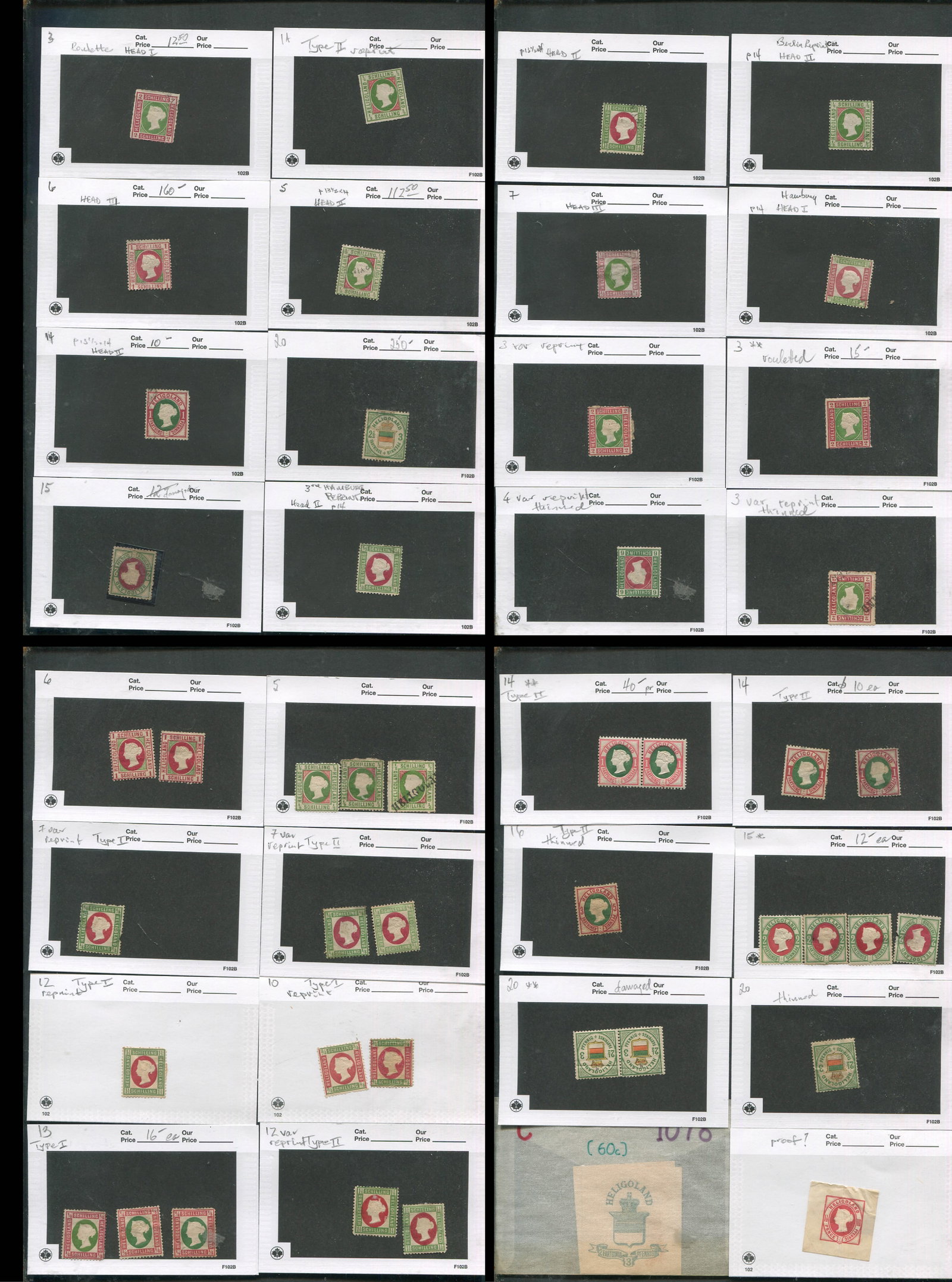 Heliogoland lot, incl. some genuine and some reprints, 46 stamps mixed condition, sold strictly as (1 of 5)