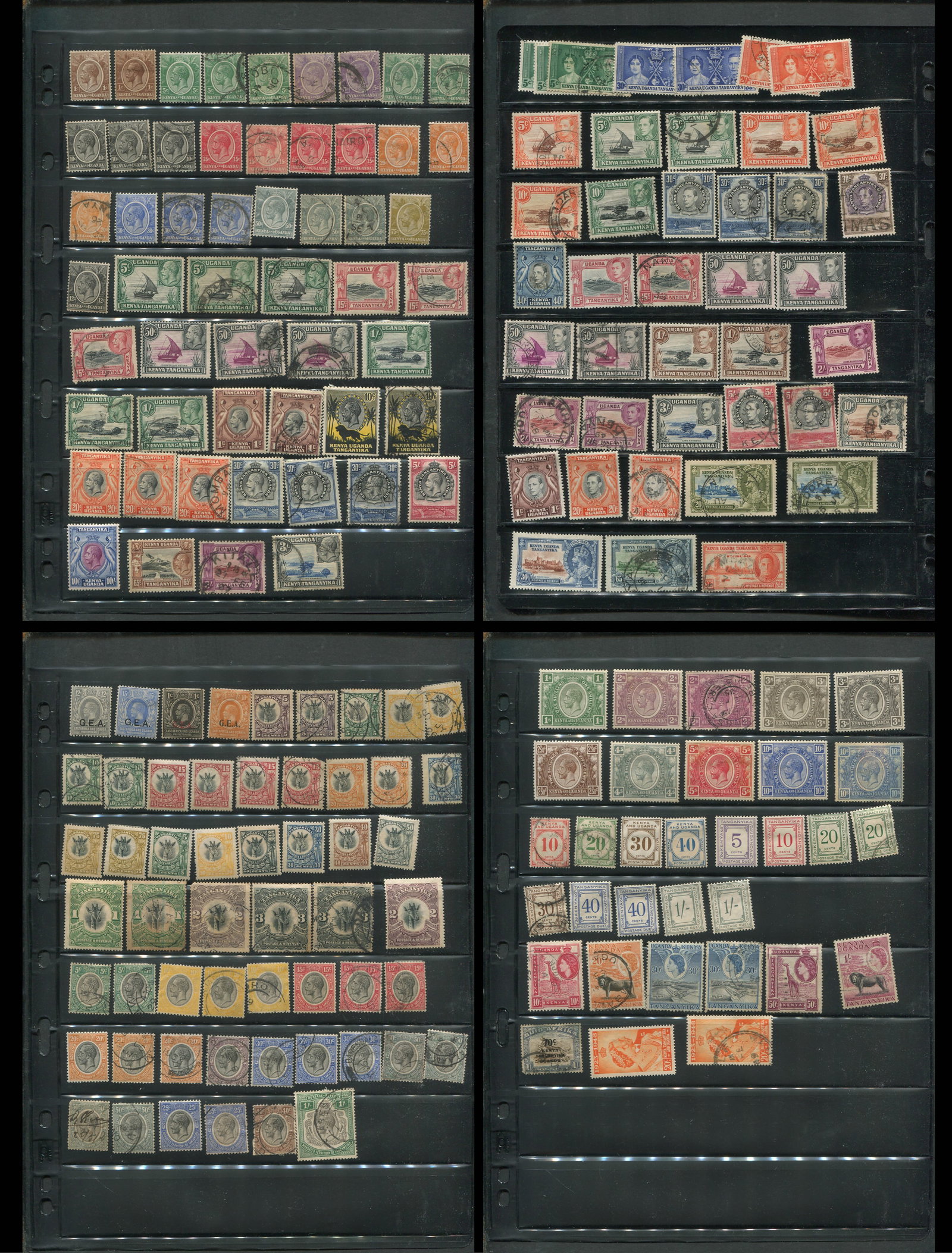 Kenya Uganda and Tanzania with some Tangaryika 1922 - 1954 #1 /#104 a MH and used selection on two (1 of 5)