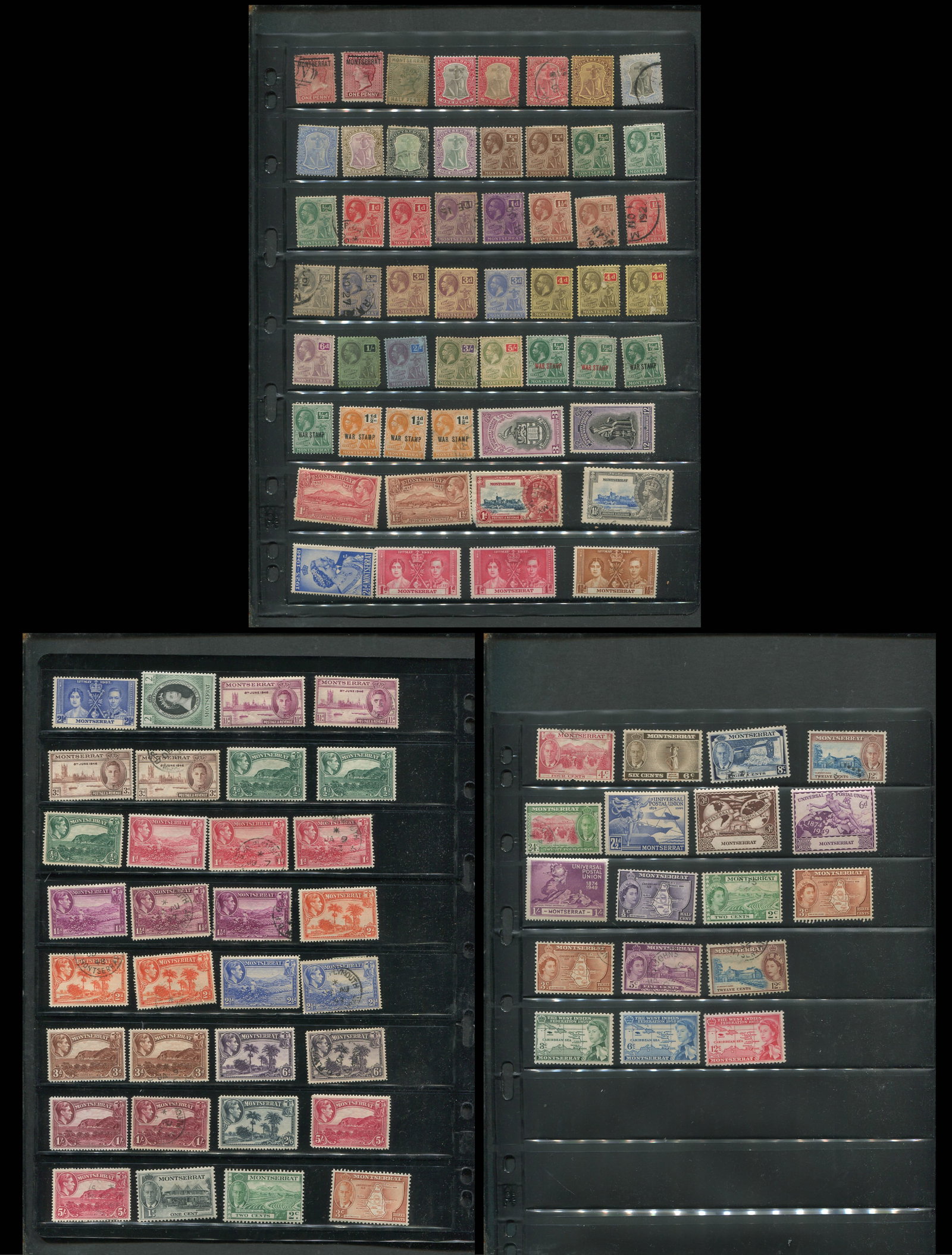 Montserrat 1876 - 1954 #1 / #136, a MH and used selection, on two double sided stocksheets, Scott (1 of 4)