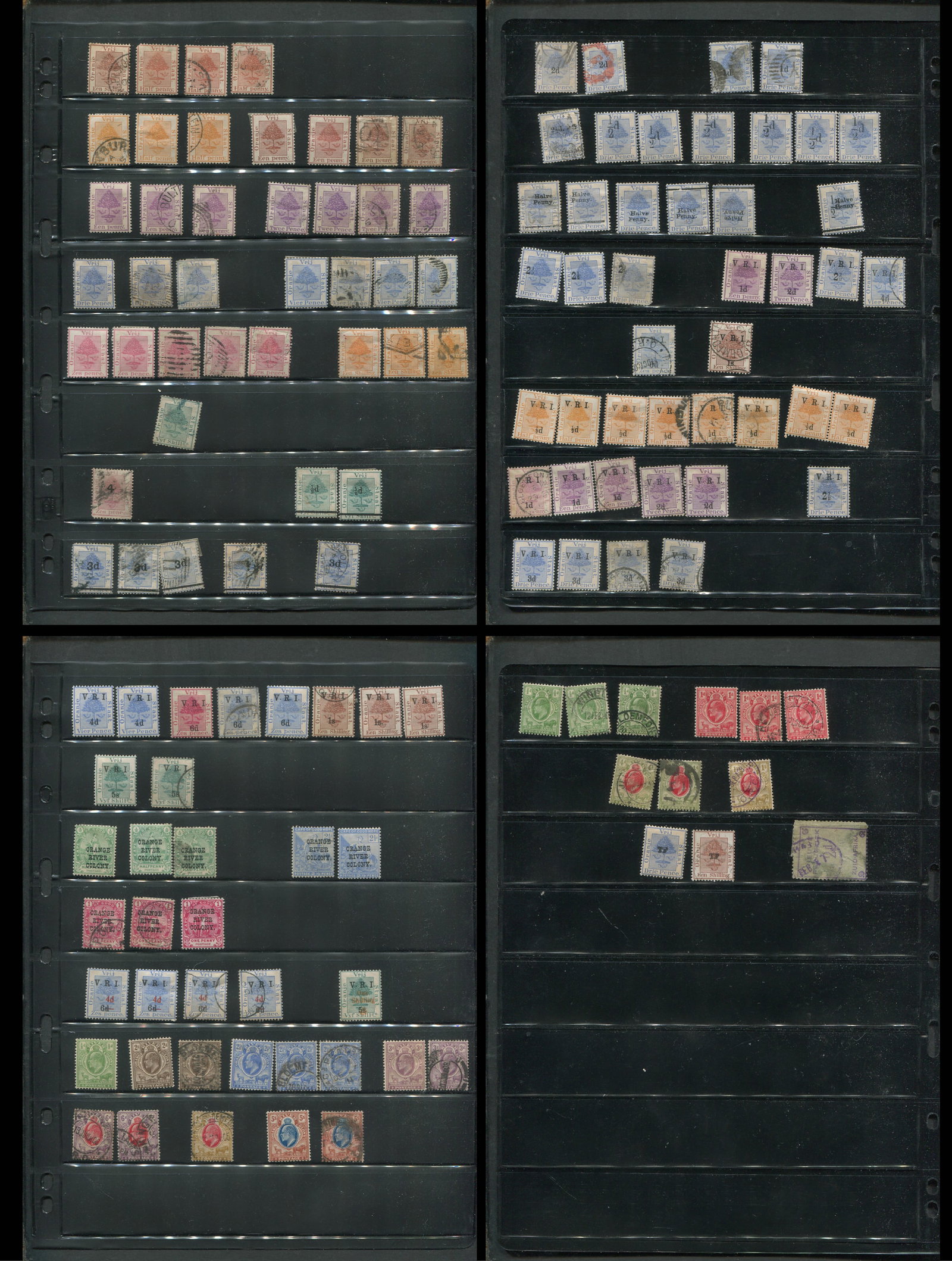 Orange River Colony, 1868-1908, estb Cat. $1720.00: Orange River Colony, 1868-1908, estb Cat. $1720.00, Notede #3*, #5*, #8*, #10*, #15used, #22*, #23, 25, 27 used, #42e* no bar, #42c*invert, #42f*, 44m pair 1 normal, a nice lot of this country. some d