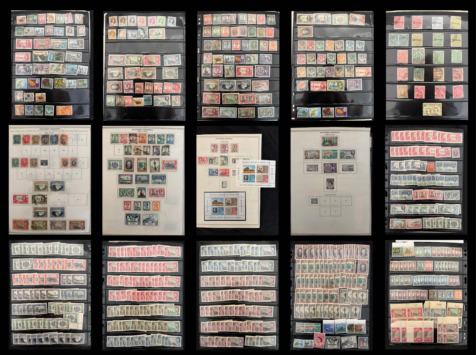 Rhodesia 1898 -1963 #59 / #184 and Southern Rhodesia 1924 - 1953 #1 / #80, a MNH /Mh and used (1 of 4)