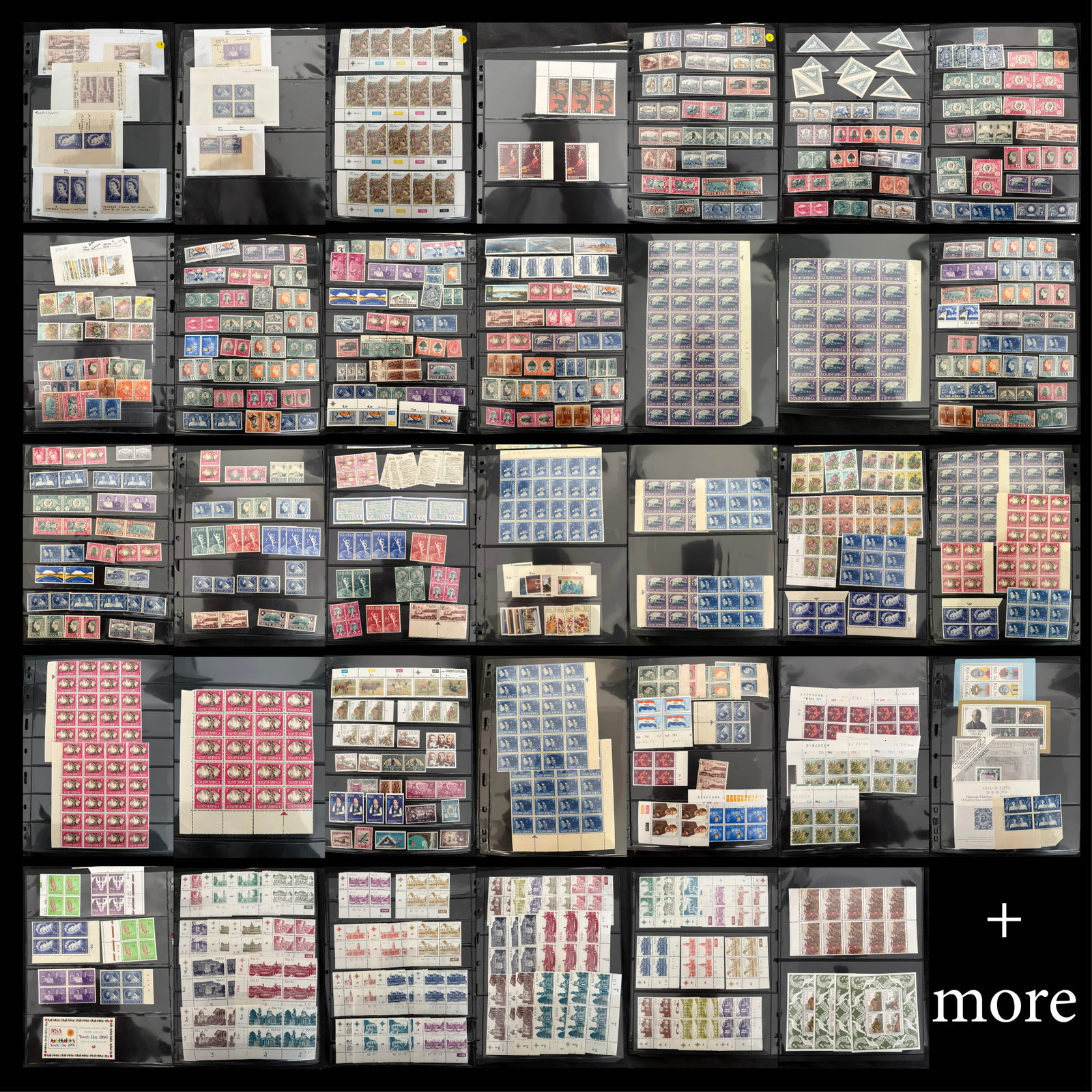 South Africa 1913-1987, mint NH collection on stock sheets, most in pairs and Multiples, est. Cat. (1 of 9)