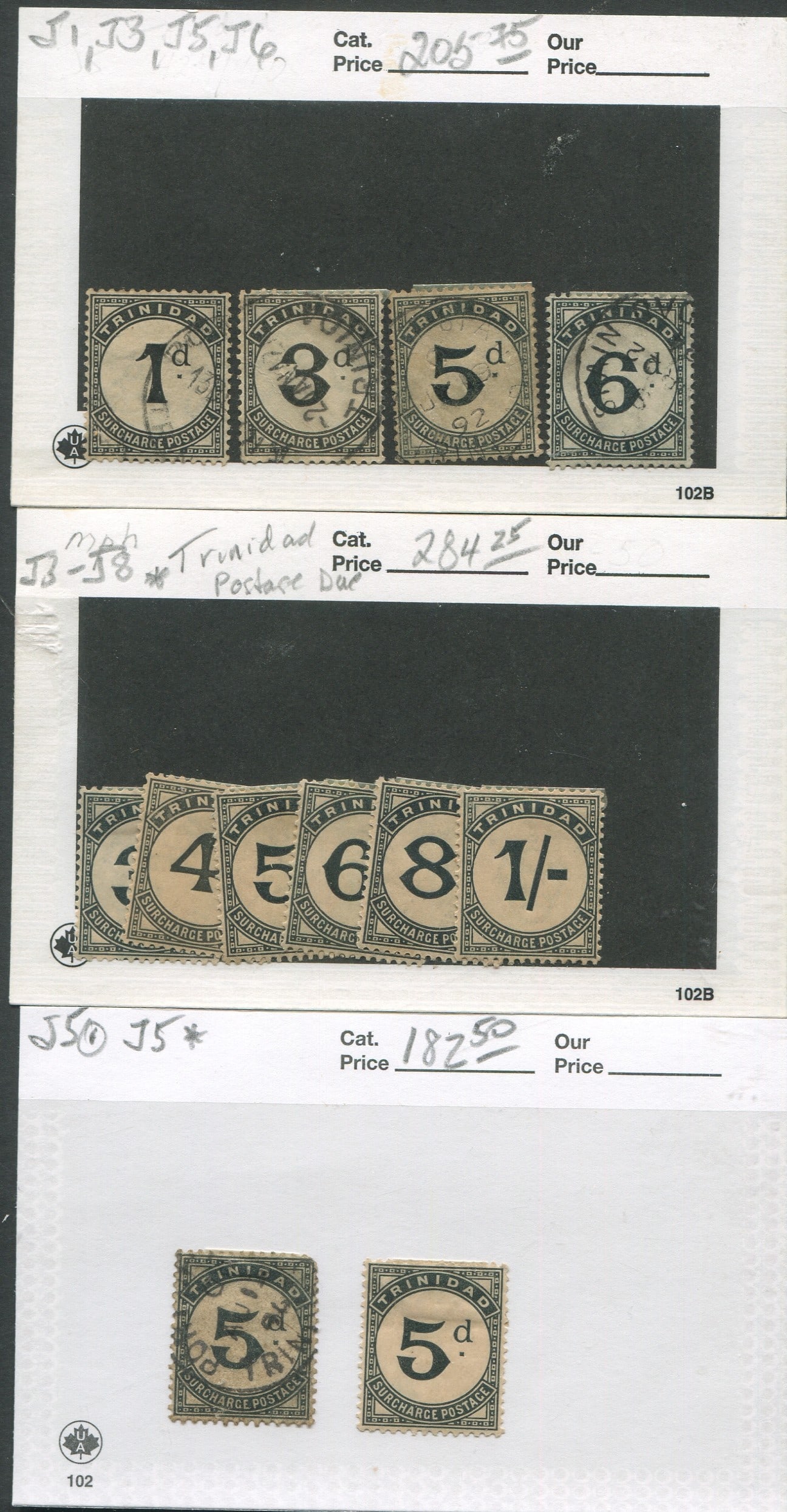 Trindad Postage dues, 1923-45, mint H and used, Cat. $672.00 (1 of 1)