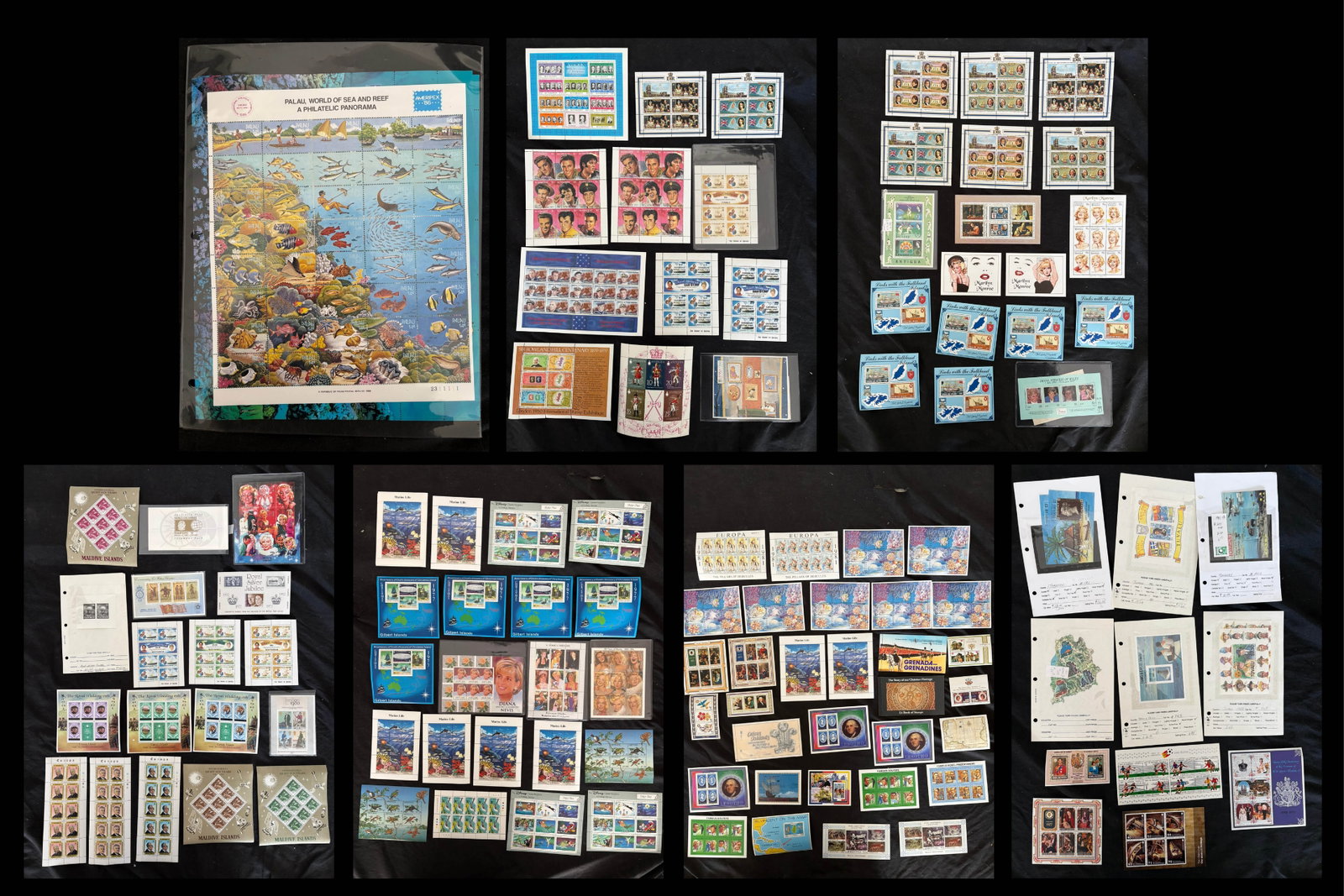 British Commonwealth - Souvenir Sheets 1979 - 1990's , a MNH grouping of 110+ sheets and sheetlets (1 of 4)