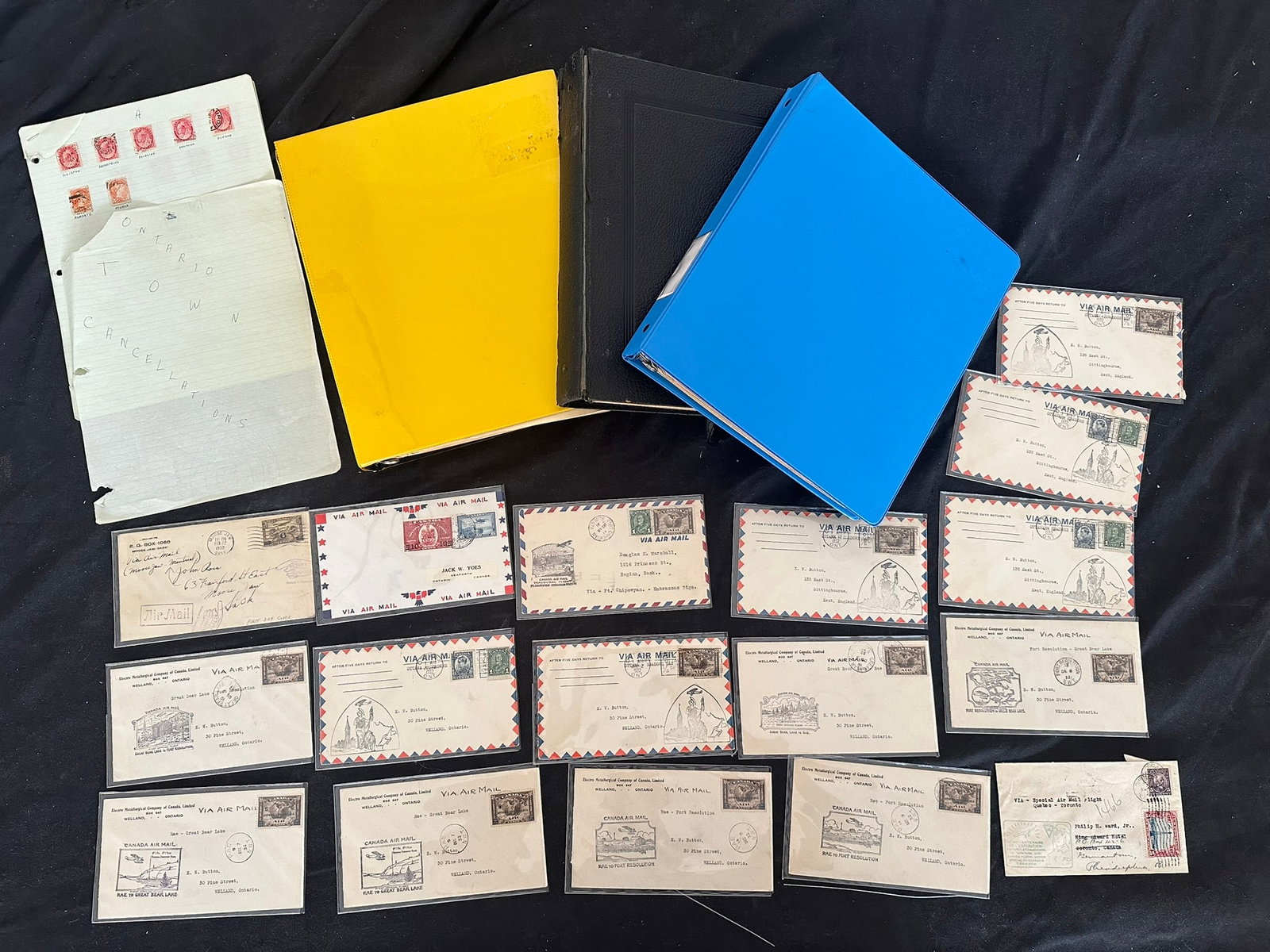 Canada Ontario Town Cancel Collection of 183 stamps, and 3 - 3 ring binders of used Canada (1 of 10)
