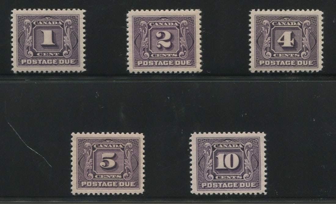 Canada 1906 -1928, #J1 - #J5 a MNH set of the first issue of Postage Dues, with fresh colour, (1 of 1)