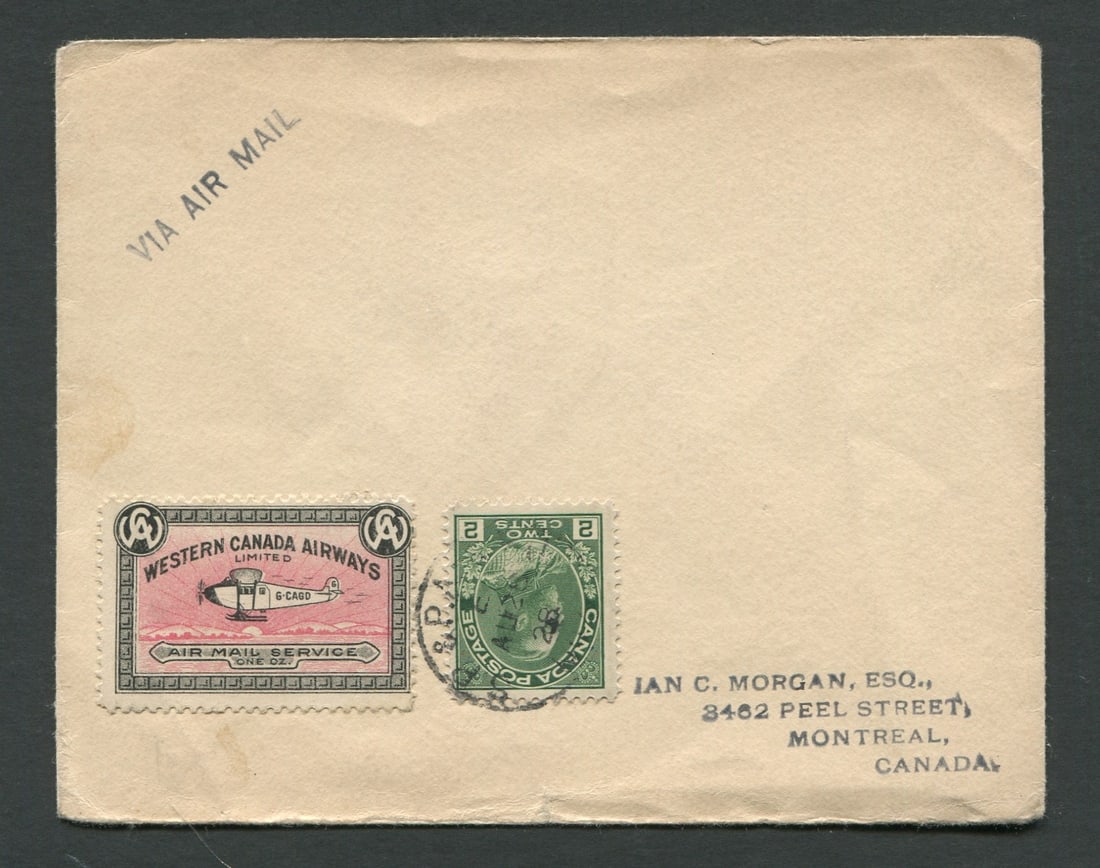 Canada 1926, Western Airways CL40, commercially used cover to Montreal , appears f-vf (1 of 2)