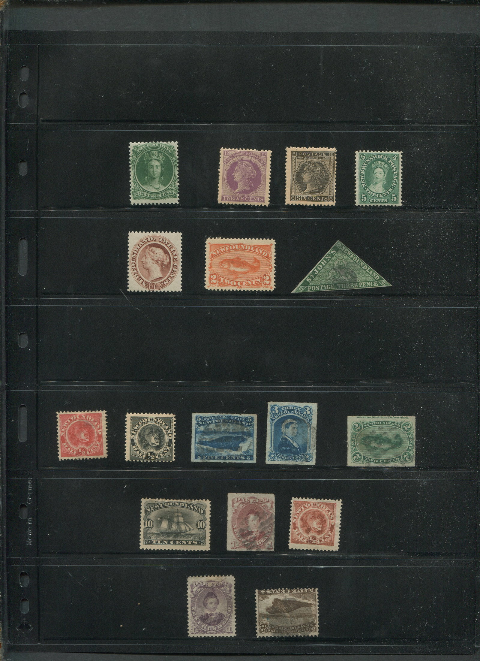 Canada - Provinces 1860 - 1887, a MNH / MH and used group of 17 items from PEI, Newfoundland Nova (1 of 1)