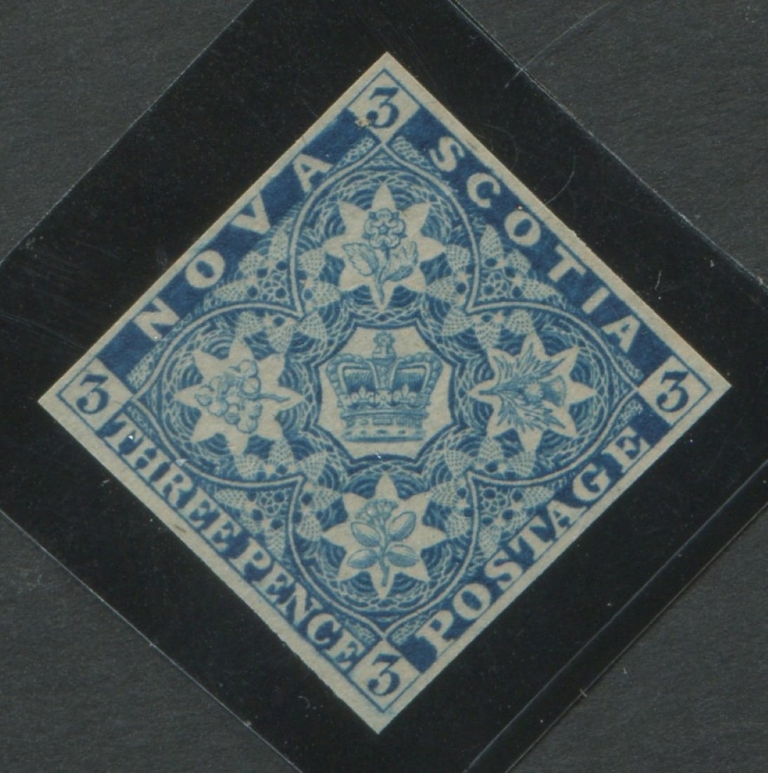 Canada - Nova Scotia 1851 #2 MNG 3d blue, with four good to large margins, Unitrade value $2200 CND (1 of 2)