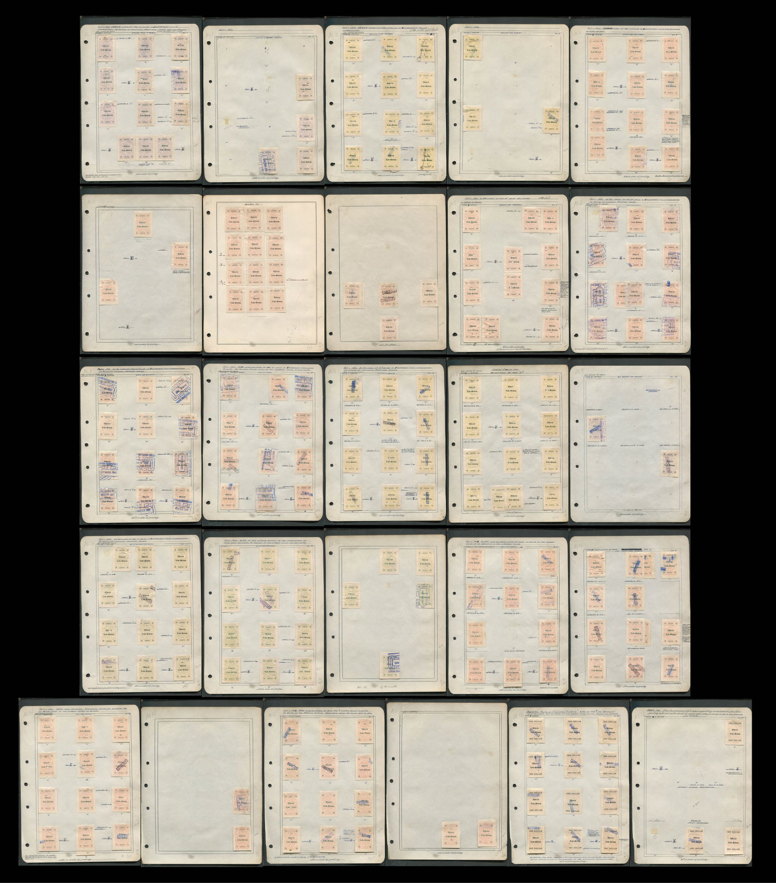 Canada - Revenues - Alberta 1906 -1907 #AL1 / #AL16, a selection of Law Stamps with plating, (1 of 6)