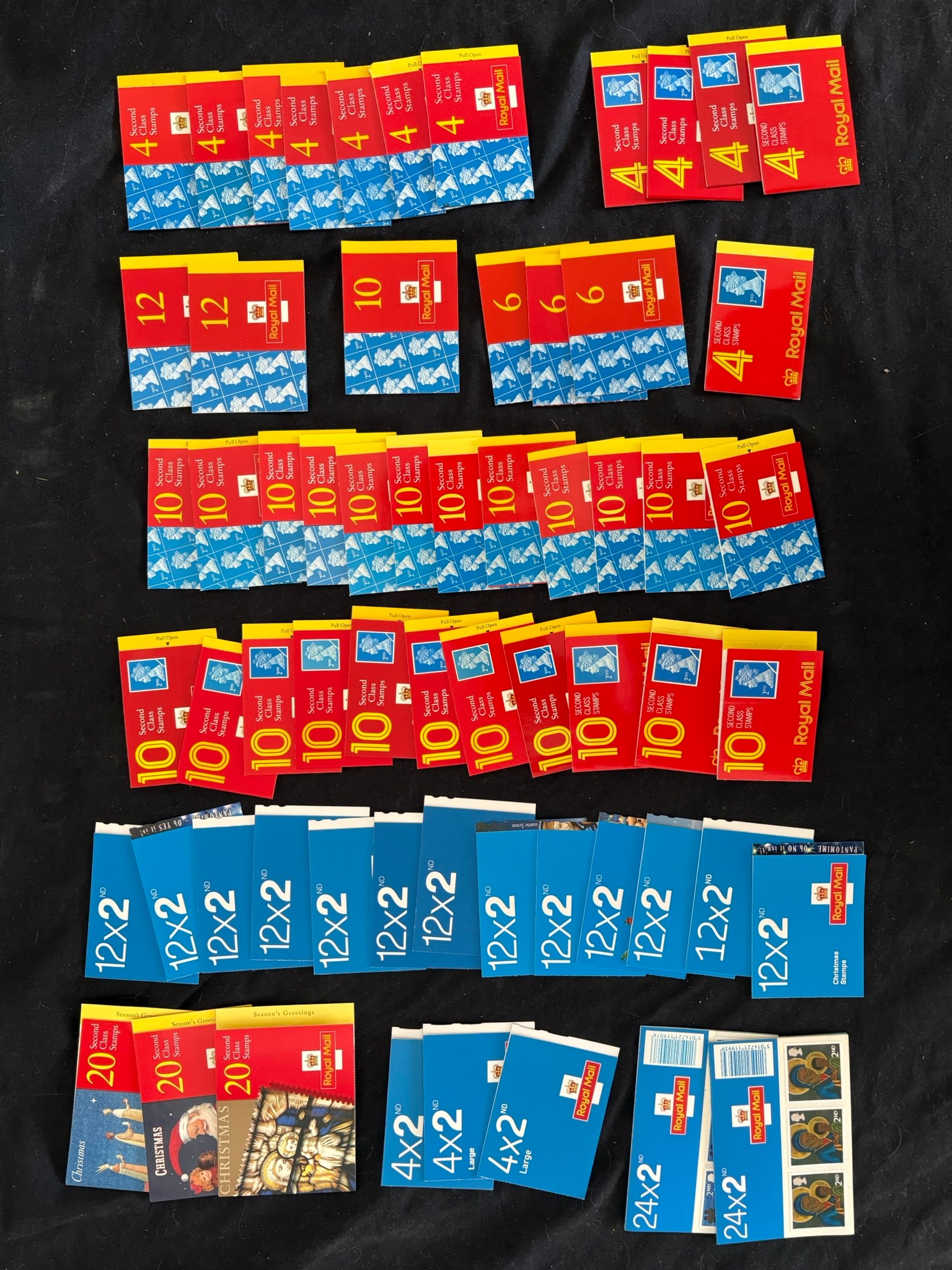 Great Britain - Face Value, a MNH group of 60+ Definivite 2nd class booklets, includes booklets of 4 (1 of 1)