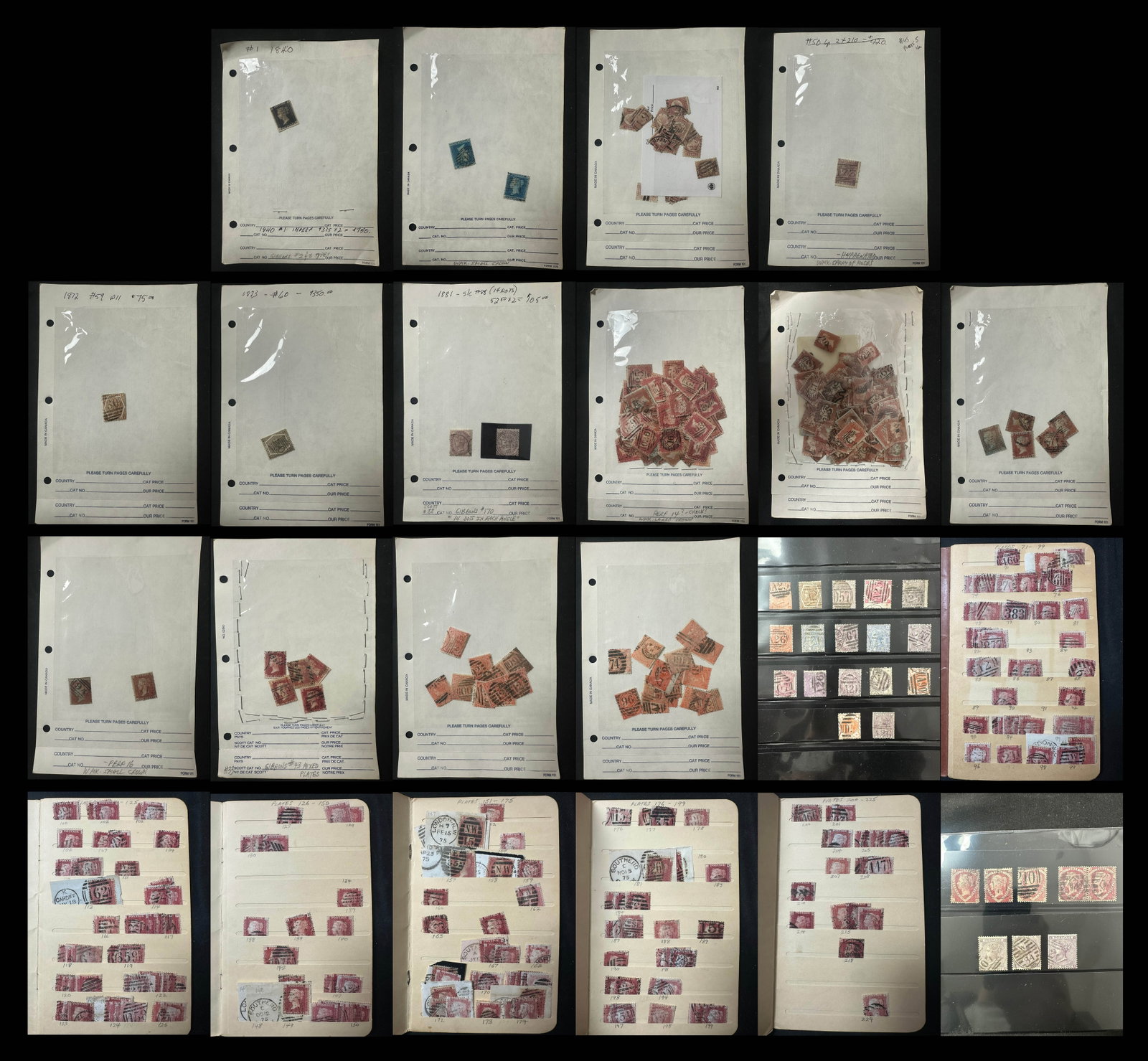 Great Britain 1840 - 1865 #1 / #88 a used balance of aa collection, includes 2x #1 one with a hole (1 of 6)