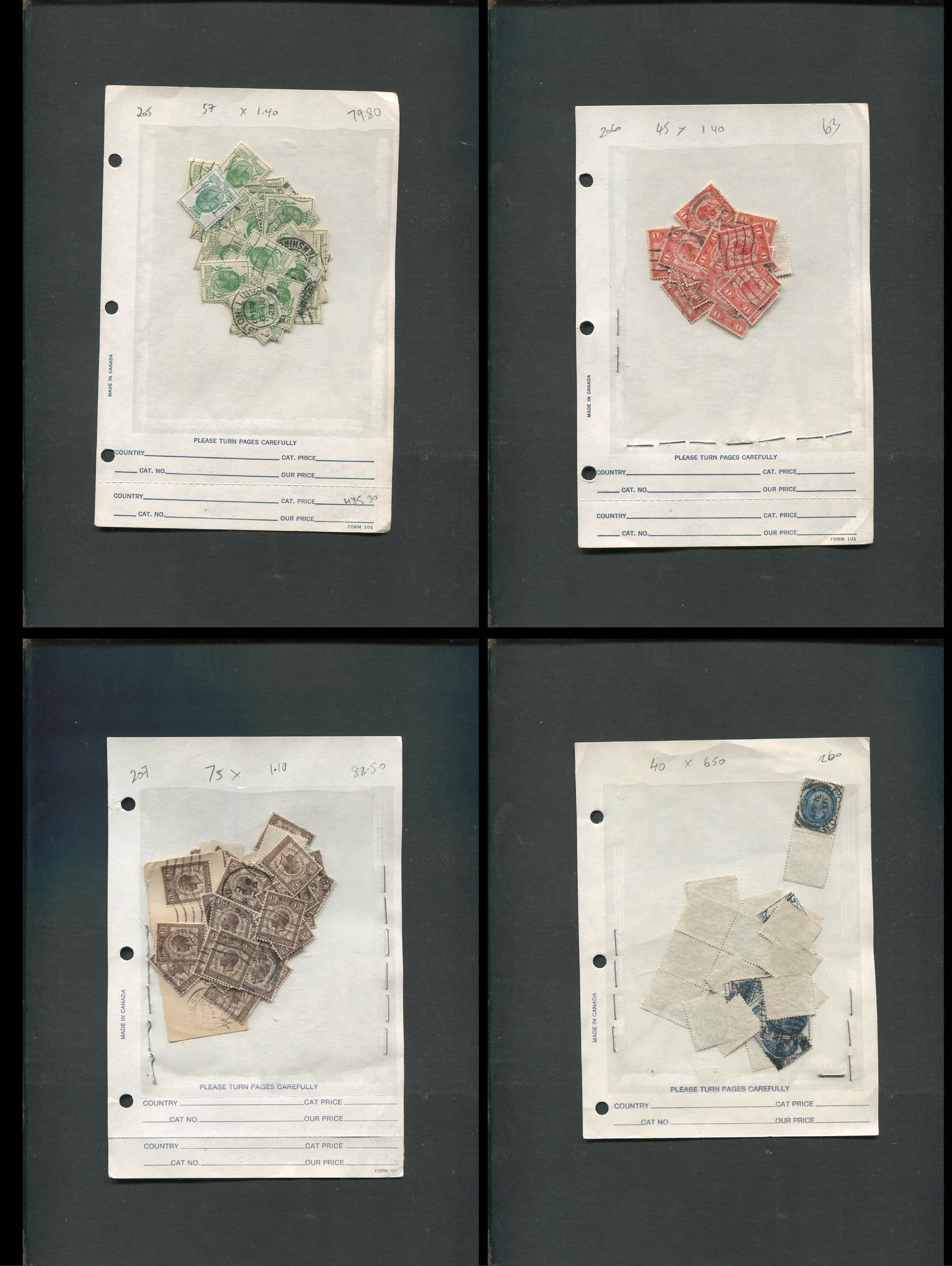 Great Britain 1929 #205 / #208, a used accumulation on 101s, unchecked for watermark varieties, (1 of 5)