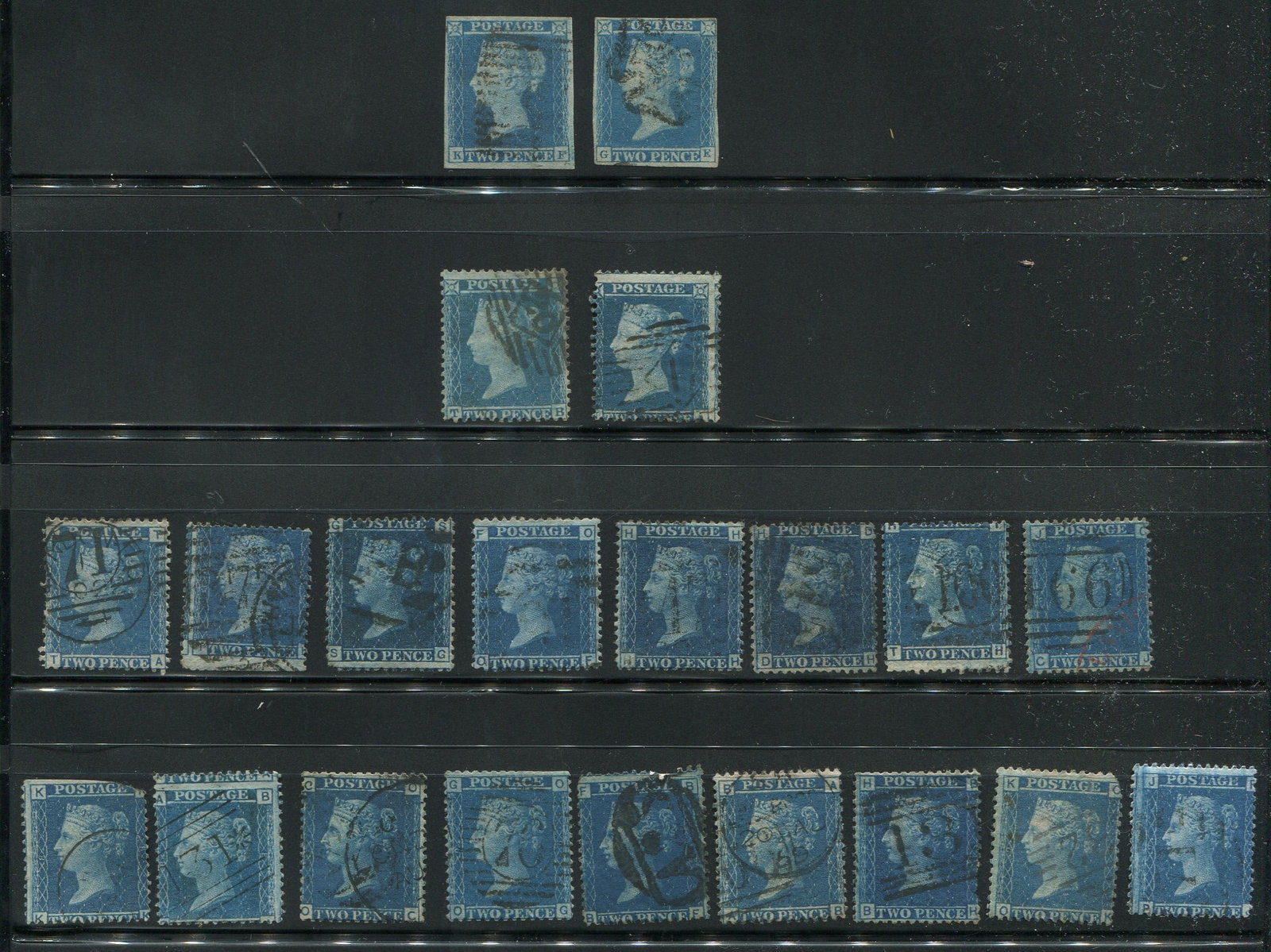 Great Britain 1855 - 1858, #14 / #29, a used group of 21, Scott value $710, with faults appears (1 of 1)