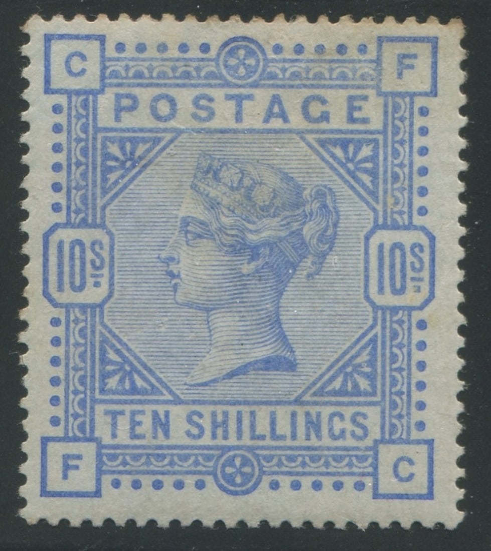 Great Britain 1884 #109 10/- ultra, MH with some HR, Scott value $2625, good centring for this (1 of 2)