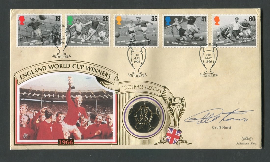 Great Britain 1996 May 14, a FDC with ?2 coin issued to celebrate 30th Annivsary of GB World Cup (1 of 2)