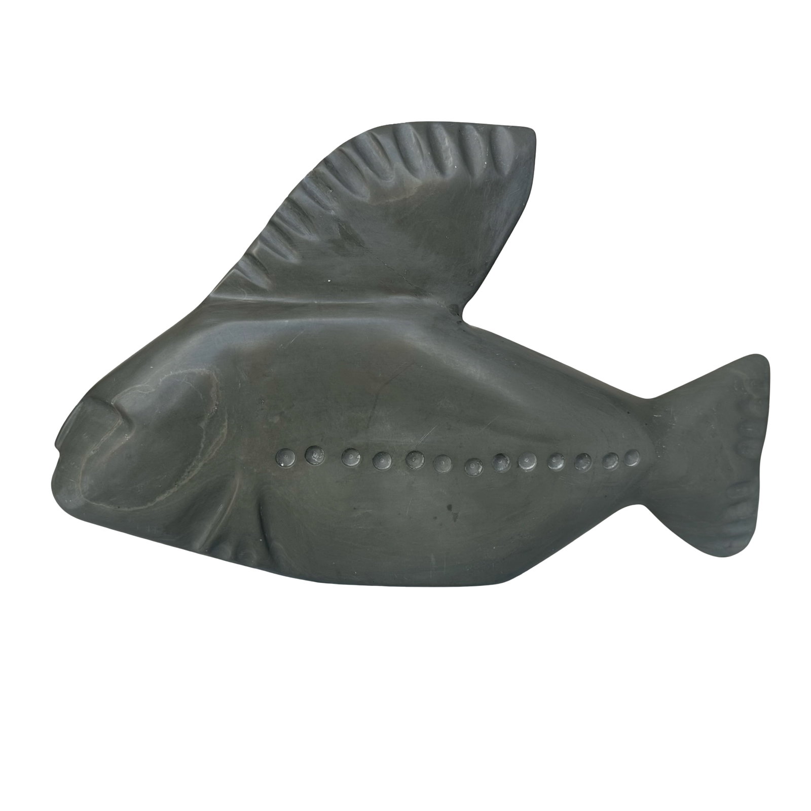 Ningeosiaq Ashoona - Fish - Sanikiluaq Inuit Argillite Stone Sculpture - 2020 - Certified - 14 1/2 x (1 of 8)