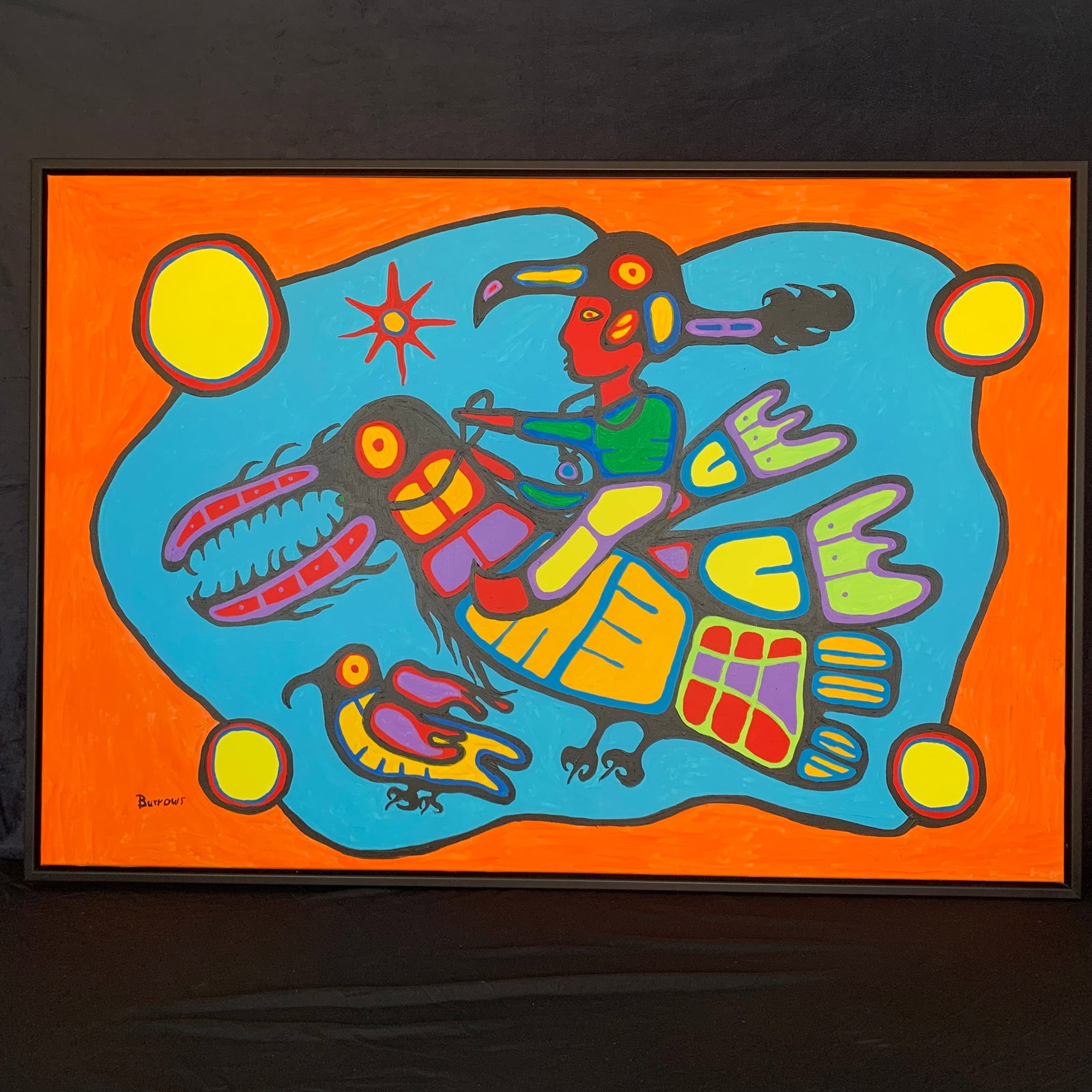 Karl Burrows' "Shaman Rides Thunderbird" Original (1 of 2)