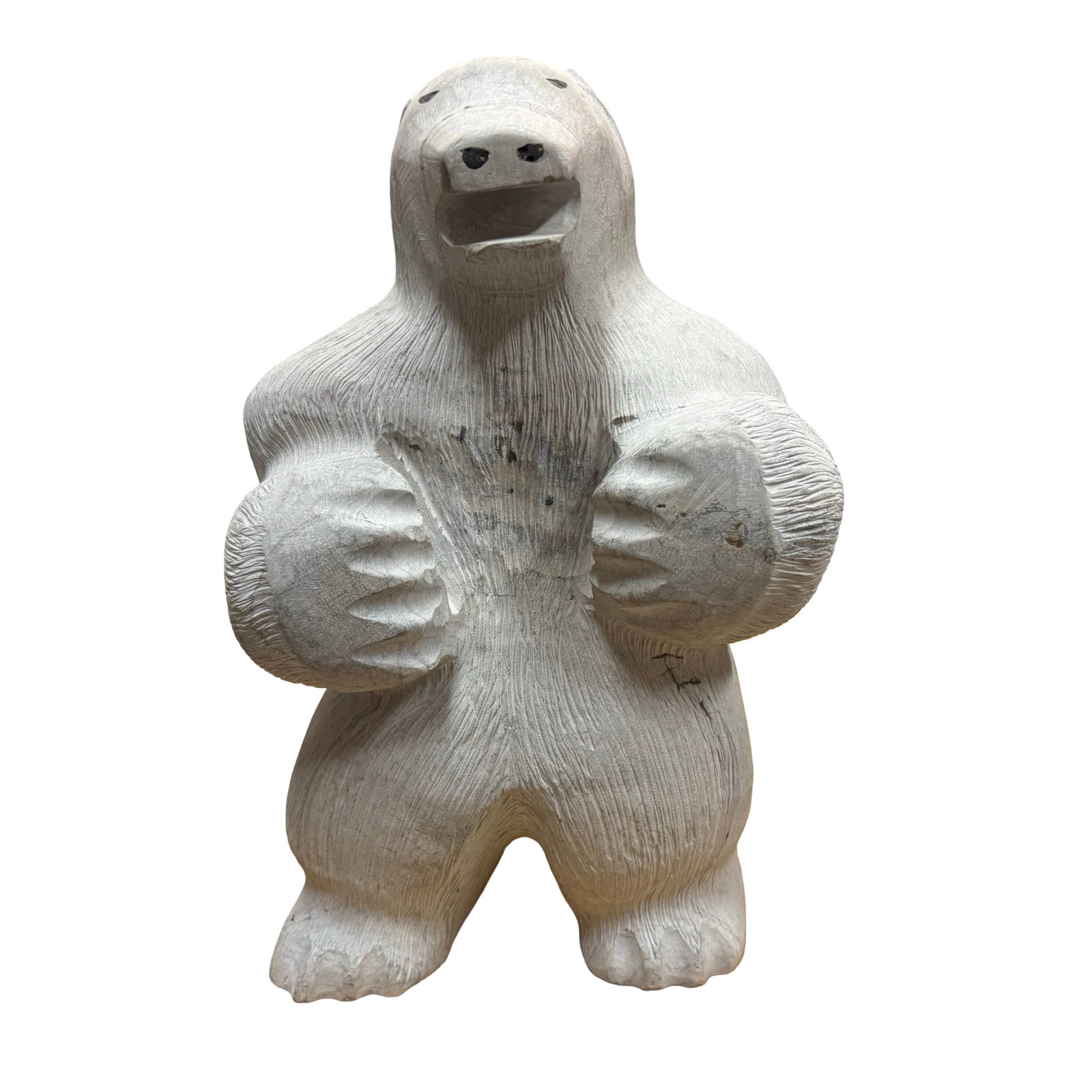 John Keknek (Inuk, Gjoa Haven, Nunavut) - Monumental Polar Bear - Masterfully Hand-Carved Canadian: Powerful, charismatic and instantly recognizable, this monumental 2015 Polar Bear by acclaimed Gjoa Haven Inuit sculptor John Keknek stands as an exceptional example of contemporary Canadian Inuit scu