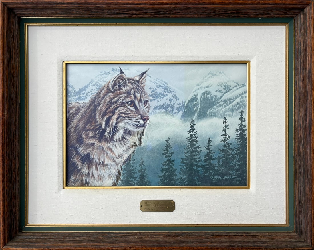 Marc Barrie "High Country (Bobcat)," 1984 - Original Signed Watercolour Wildlife Painting - North (1 of 3)