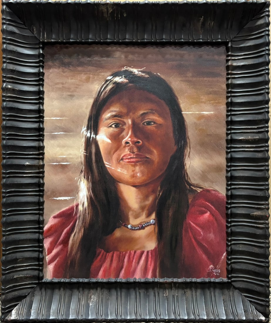 S. Spielman 2004 Signed Artist's Proof 2/10 - Limited Edition Realist Portrait of Woman in Red on (1 of 2)