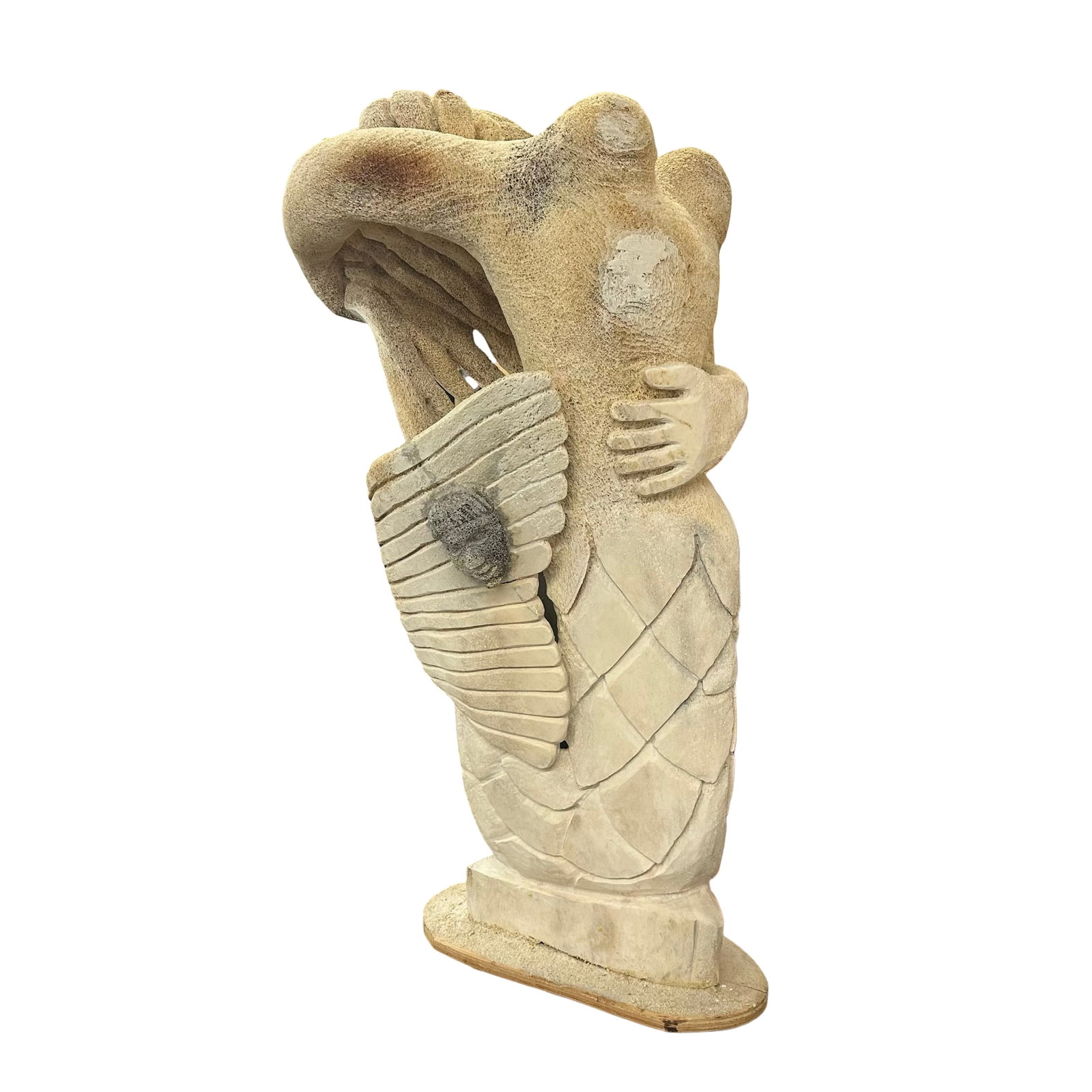 Monumental Inuit Whale Bone Sculpture - Sea Goddess - Bart Hanna, Igloolik - 1980s to 1990s - Signed (1 of 8)