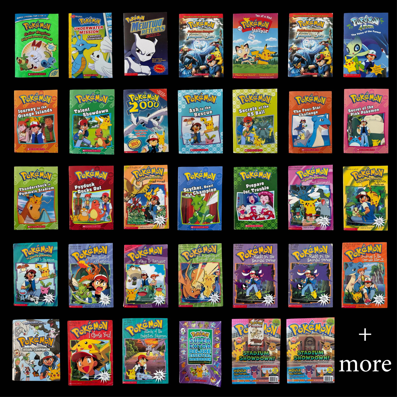 Large Pokemon Media & Reference Collection - Books, Handbooks, Scholastic Readers, VHS, DVDs,: An exceptionally comprehensive Pokemon multimedia collection spanning more than two decades of one of the world's most enduring entertainment franchises, bringing together approximately forty-eight bo