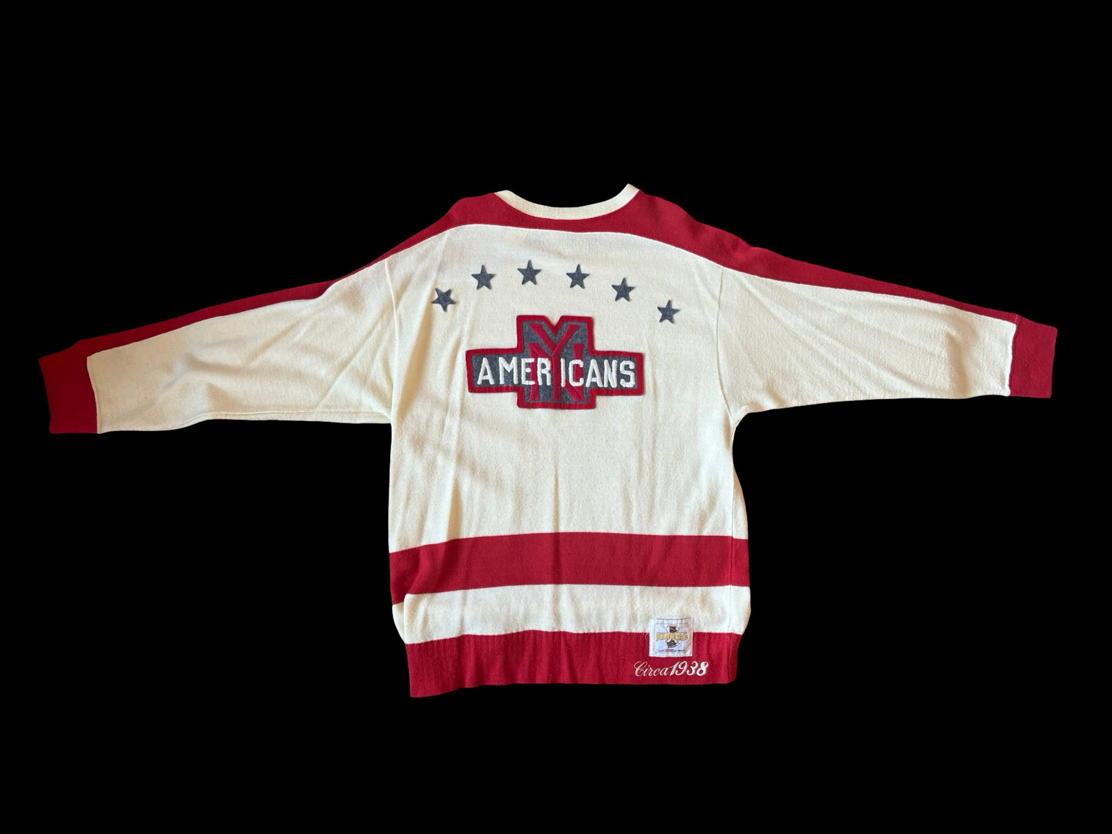 Vintage CCM NHL Heritage New York Americans Circa 1938 Hockey Sweater Jersey XL - Embroidered Felt (1 of 5)