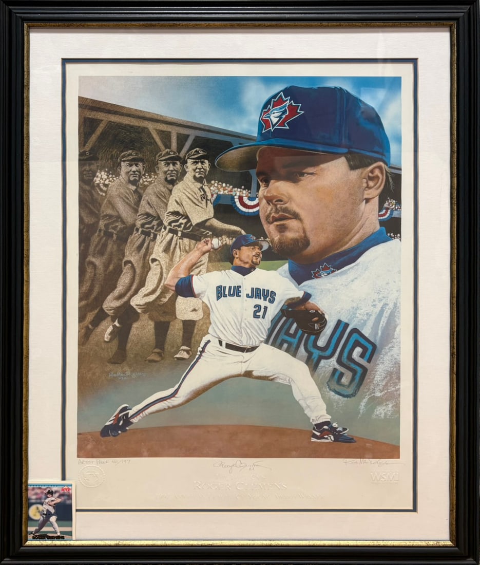 Roger Clemens Signed Toronto Blue Jays ?The Four Cy?s? Rob MacDougall Artist Proof 40/197 - 1997 AL (1 of 4)