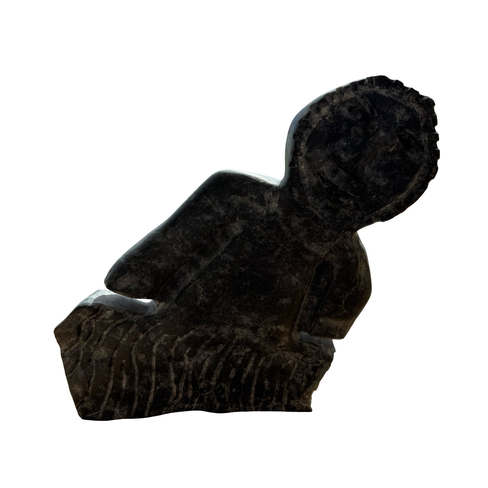 Clifford Mannilaq (Taloyoak) Exceptional Inuit Shaman Stone Sculpture, 1988 - Government Certified: Among the most enduring and sought-after subjects in Canadian Inuit art, the shaman occupies a central place in the visual and spiritual traditions of the Arctic. This exceptional original stone sculp