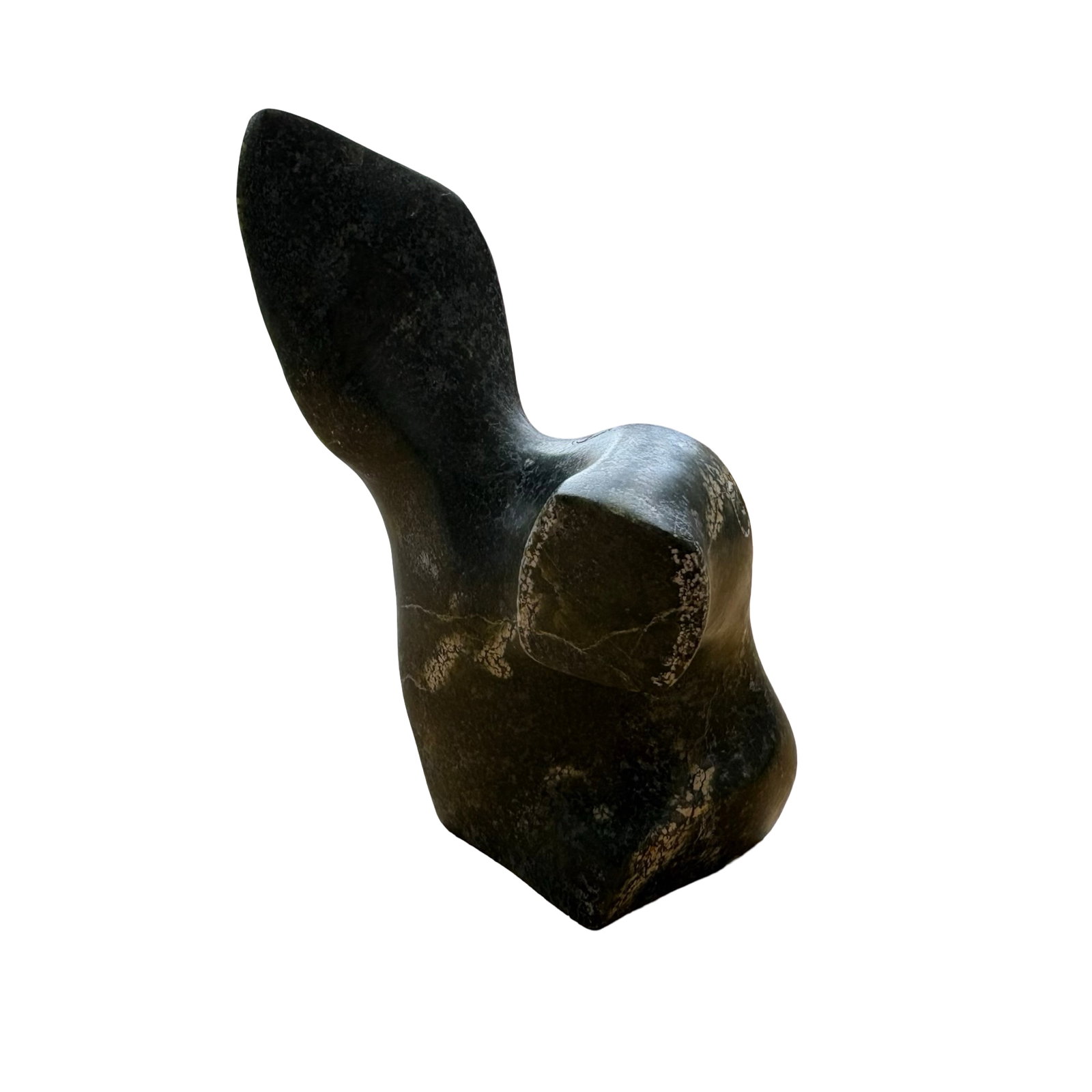 Joe Poodlat (Arviat Inuit) 2019 Seal Sculpture - Certified Canadian Inuit Stone Carving, Arctic: An exceptionally elegant and highly collectible contemporary Inuit sculpture by Canadian Inuk artist Joe Poodlat of Arviat, Nunavut, this 2019 carving titled Seal embodies the sophisticated minimalism