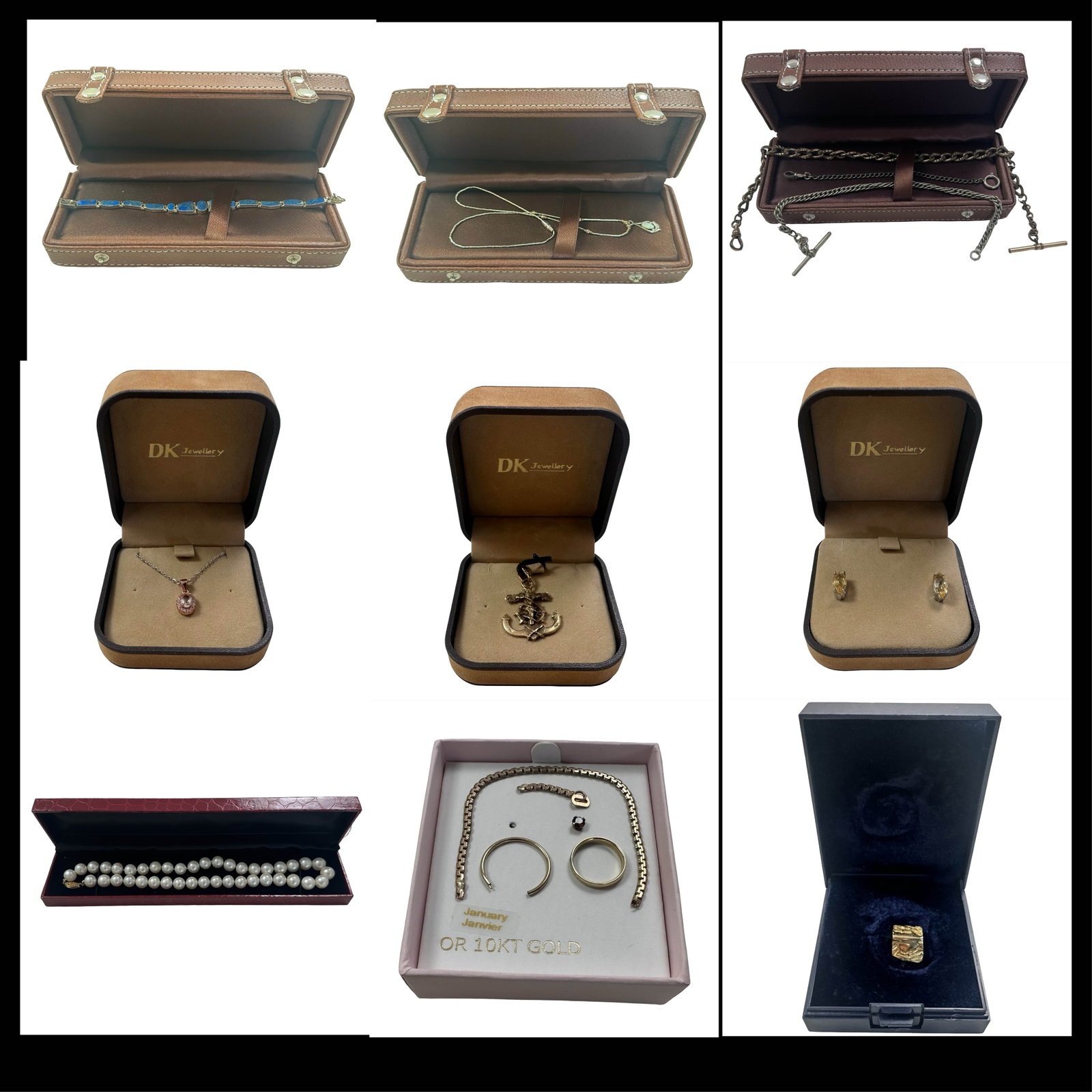 Fine Estate Jewelry Collection Including 14K Gold Naval Anchor Pendant Possibly WWII Era, Norwegian: Fine Estate Jewelry Collection Including 14K Gold Naval Anchor Pendant Possibly WWII Era, Norwegian 14K Gold Nugget Tie Pin, Sterling Silver Lapis Bracelet, Freshwater Pearl Strand, Morganite Necklace