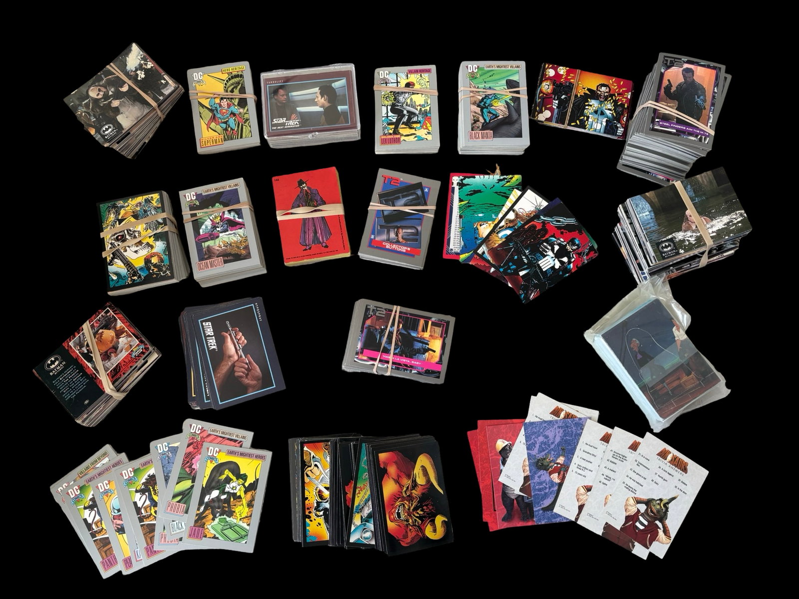 Extensive 1989-1992 Vintage Non-Sport Trading Card Collection - DC Cosmic, Batman Returns,: An extensive original-era collection of late-1980s and early-1990s non-sport trading cards, bringing together several of the defining comic-book, science-fiction, motion-picture and television