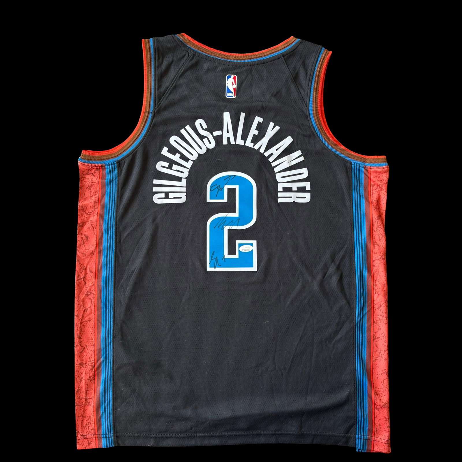Shai Gilgeous-Alexander (SGA) Back-to-Back NBA MVP, Jalen Williams & Luguentz Dort Triple-Signed (1 of 7)