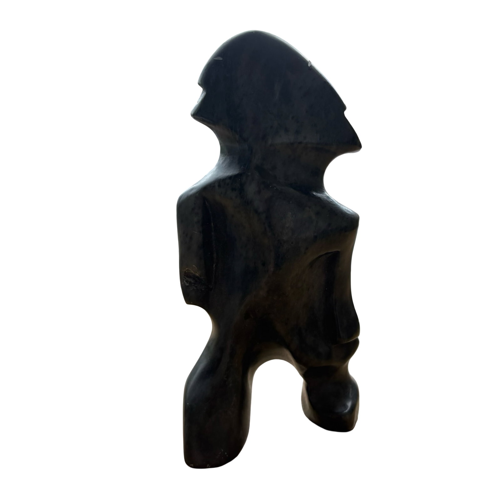 Alex Alikashuak (b. 1952) Hunter Man, Whale Cove Nunavut Inuit Serpentine Sculpture, 1999 - (1 of 7)