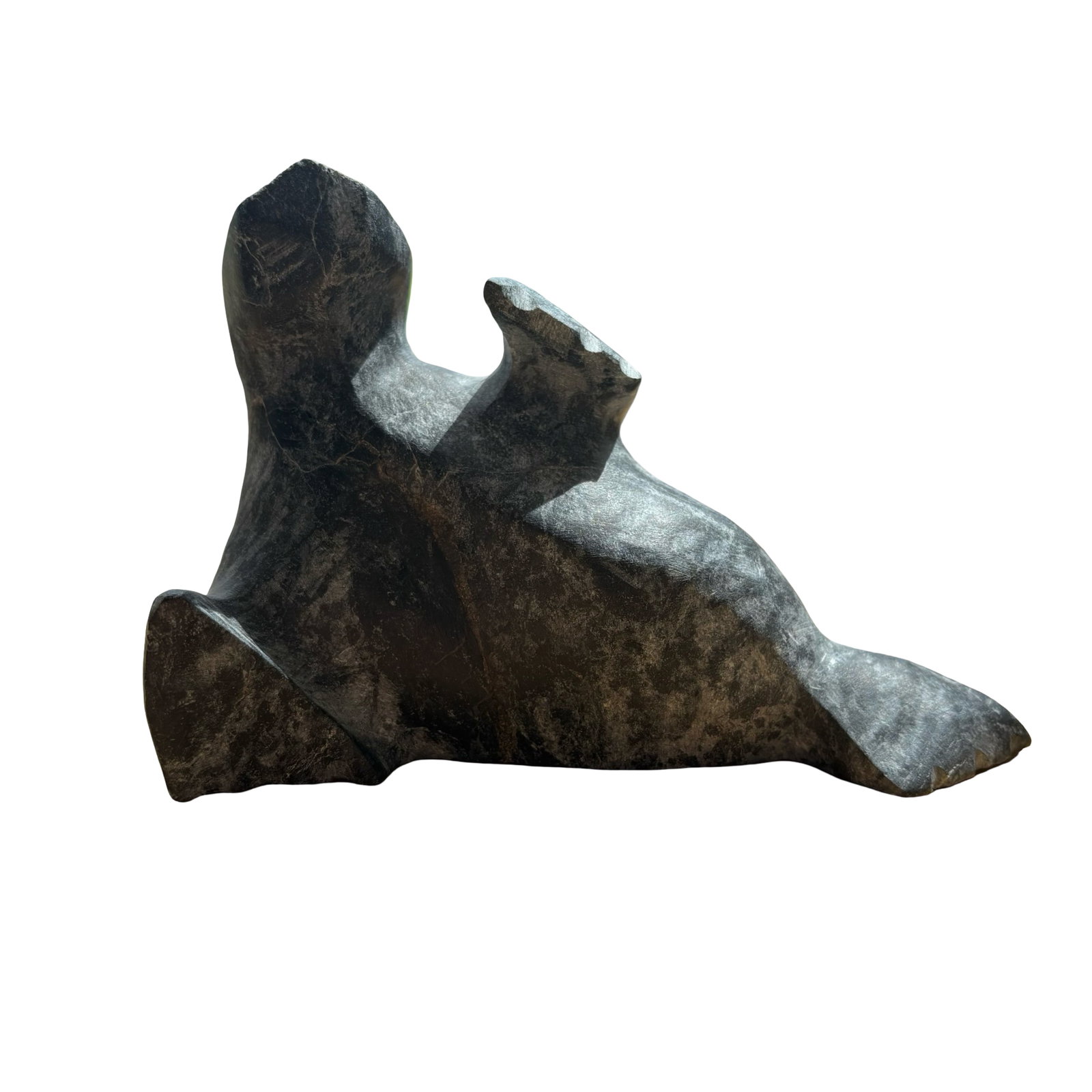 Joe Poodlat (Taloyoak, Nunavut) Certified Inuit Stone Sculpture "Seal" 2022 - Canadian Arctic: An exceptional certified Canadian Inuit stone sculpture titled Seal, masterfully carved in 2022 by Joe Poodlat of Taloyoak, Nunavut, one of the Canadian Arctic's most respected and historically signif