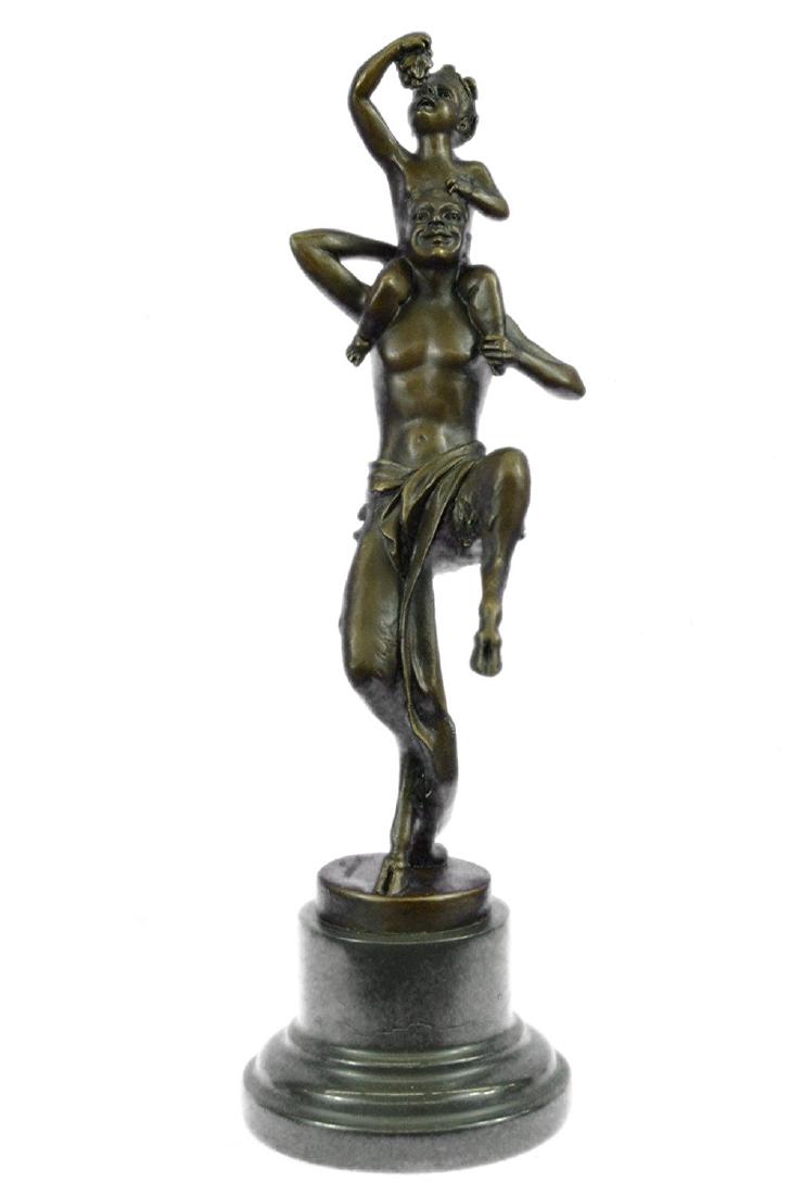 Satyr With His Child Dancing Bronze Statue (1 of 9)