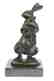 SIGNED MILO BUNNY WITH BABY BRONZE STATUE FIGURINE