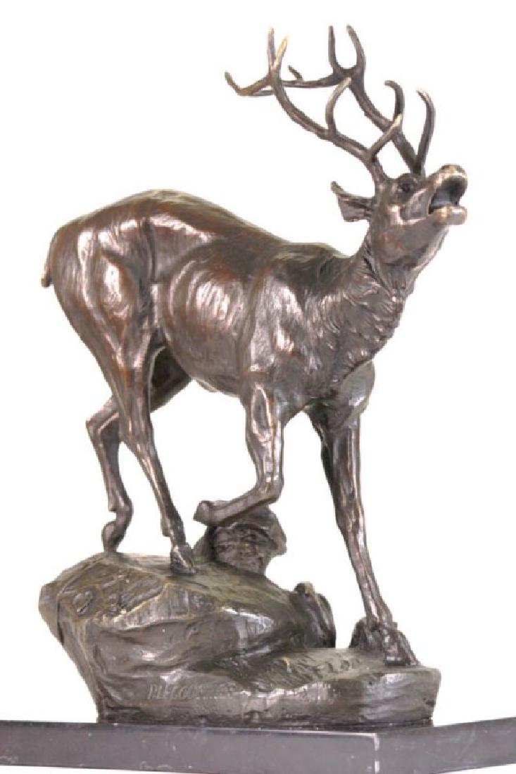 Trophy Bronze Elk Sculpture on Marble Base Statue (1 of 8)