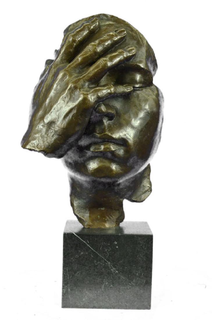 Shame on Me Bronze Sculpture on Marble Base Figurine (1 of 9)