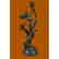 Sexy Nymph with Tulip Candle Holder Bronze Sculpture - 4