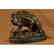 Lion and Snake Bronze Sculpture on Marble Base Statue