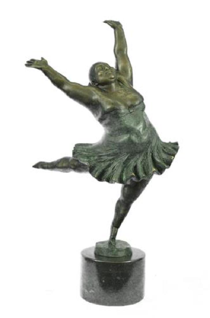 Ballerina Bronze Statue on Marble Base Figurine (1 of 9)