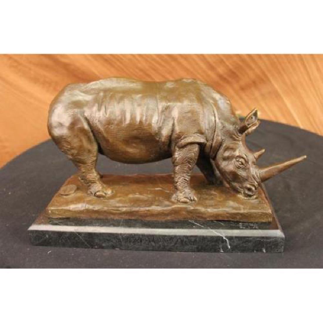 Ancient Endangered Rhinoceros Bronze Sculpture (1 of 6)