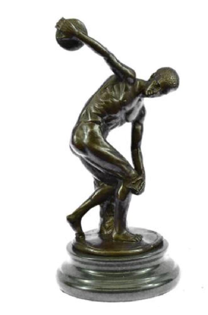 Disco Bolus Bronze Sculpture on Marble Base Statue (1 of 9)